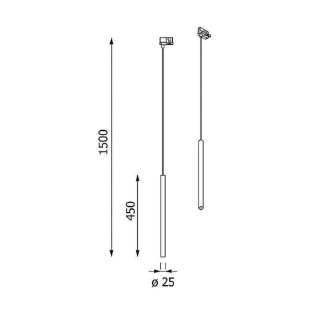 NER 450 wisząca track, max. 1x2,5W, G9, 230V, przewód czarny, kolor miedzi (gładki mat) (T169/A4T/961) - Cleoni