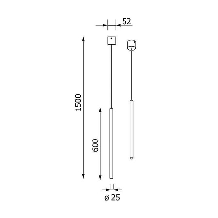 NER 600 wisząca max. 1x2,5W, G9, 230V, przewód czarny, kolor miedzi (gładki mat) (T169/A1L/961) - Cleoni