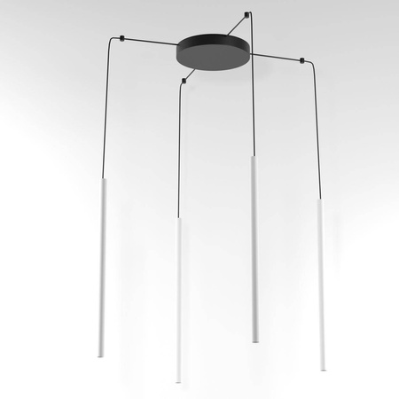 NER PANEL ZAS4 wisząca max. 4x2,5W, G9, 230V, przewód czarny, biały sygnałowy (mat struktura) RAL 9003 (T169/ZAS4/117) - Cleoni