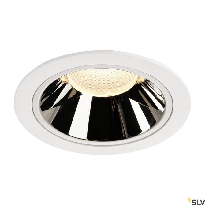 NUMINOS® DL XL, wewnętrzna oprawa sufitowa wpuszczana LED, biała/chrom, 3000 K 20° (1004023) - SLV