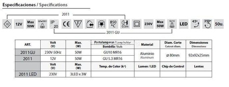 Oczko halogenowe BPM 2011 230V GU10