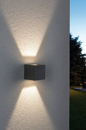 Oprawa elewacyjna Cybo LED 2x3W 230V IP65 kwadratowy 80x80mm Szary Aluminium (PL18000) - Paulmann