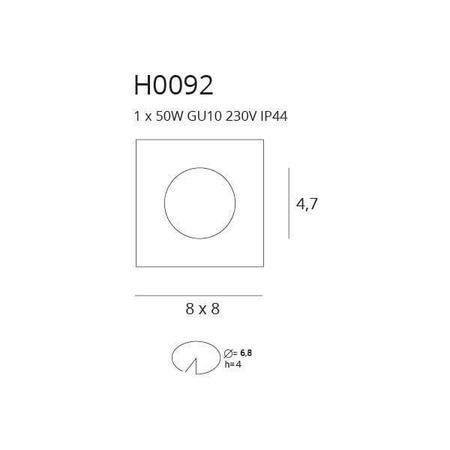 Oprawa halogenowa SQUARE BIAŁA IP44 (H0092) - MAXlight
