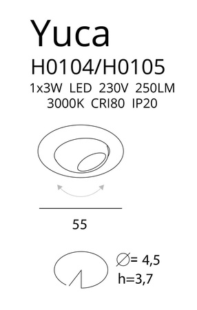 Oprawa halogenowa YUCA ROUND TILTED (H0104) - MAXlight