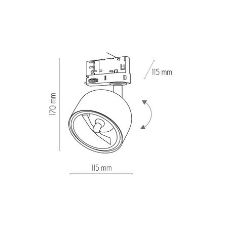 Oprawa na szynoprzewód TRACER TRÓJOBWODOWY BIAŁY GU10 AR111 (6054) - TK Lighting