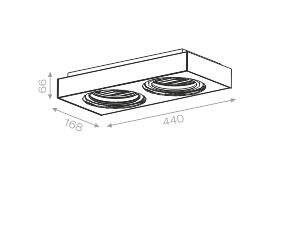 Oprawa natynkowa SLEEK 111x2 DISTANCE kol. BIAŁY (46613-0000-T8-00-13) - Aqform
