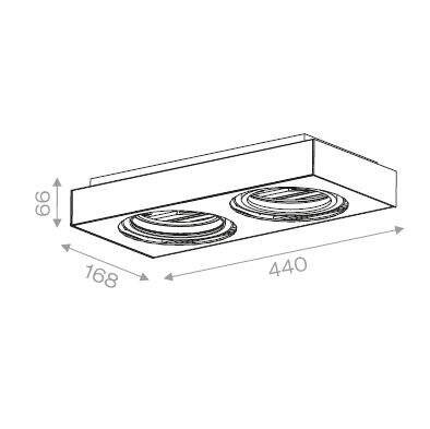 Oprawa natynkowa SLEEK 111x2 DISTANCE kol. MIEDŹ (46613-0000-T8-00-17) - Aqform