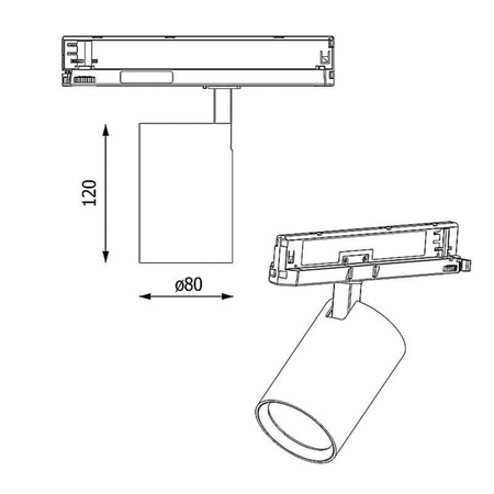 Oprawa szynowa ROB 80 LED projektor track Adapter-Driver (TSL43/HF/L13/TdPWHE/700mA/117/24D/930) - Cleoni