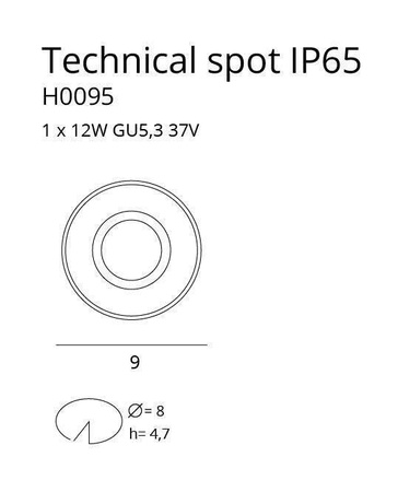 Oprawa wpuszczana CYKLOP CZARNA IP65 (H0095) - MAXlight