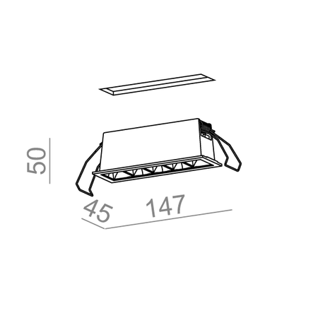 Oprawa wpuszczana RAFTER points 15 LED trim M930 kol. BIAŁY STRUKTURA (37973-M930-W1-00-13) - Aqform
