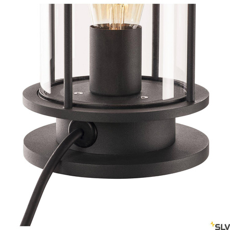 PHOTONIA, lampa stołowa outdoor, E27, antracytowa, IP44, z przewodem zasilającym i wtyczką ze stykiem ochronnym, antracytowym, maks. 60W (232095) - SLV
