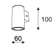PIXO C2Khd kinkiet 1x50W, GU10, 230V, srebrny aluminiowy (mat struktura) RAL 9006 (T068C2Khd101) - Cleoni