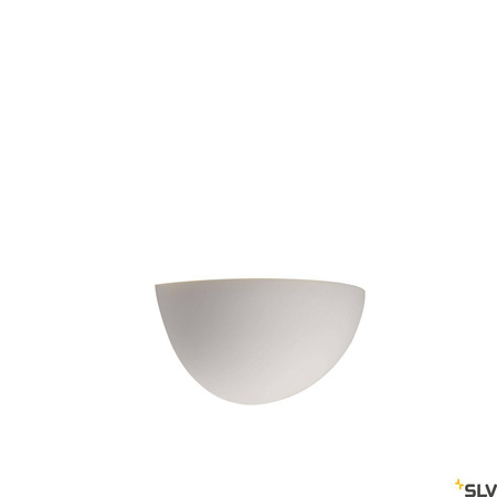 PLASTRA 101, lampa ścienna, C35, półokrągła, biały gips, maks. 40 W (148013) - SLV