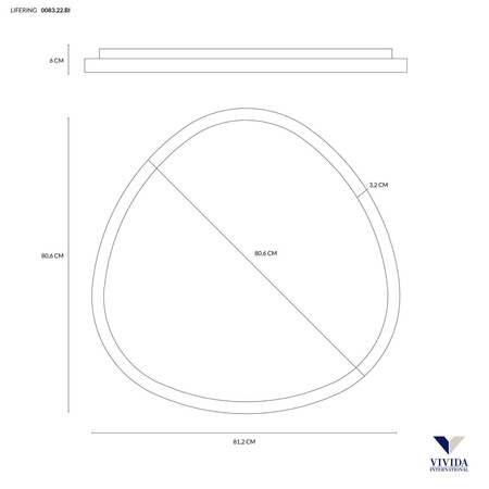 Plafon / Kinkiet LIFERING, Ø 81 cm (0083.22.SA) - Vivida