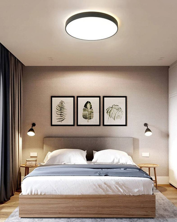 Plafon LED okrągły czarny 600*65mm 60W 3000K (Abigali-MD1012-60-HW)