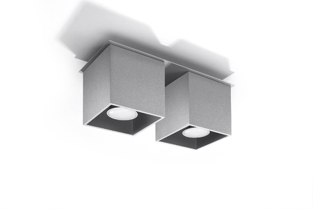 Plafon QUAD 2 szary (SL.0064) - Sollux