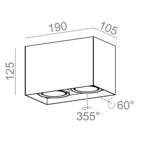 Plafon SQUARES next 50x2 LED natynkowy kol. CZARNY STRUKTURA (46969-M930-F1-PH-12) - Aqform