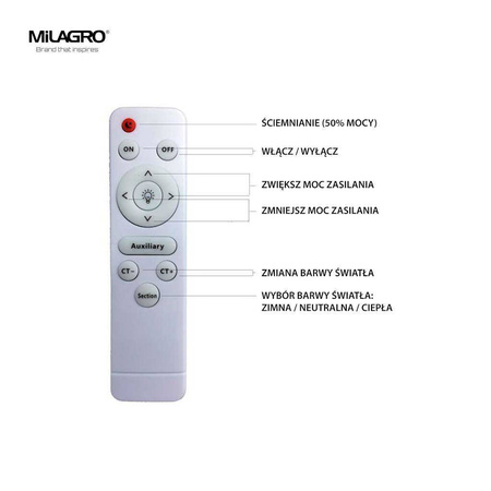 Plafon YAX 24W LED Ściemnialny+ Pilot (ML4402) - Milagro