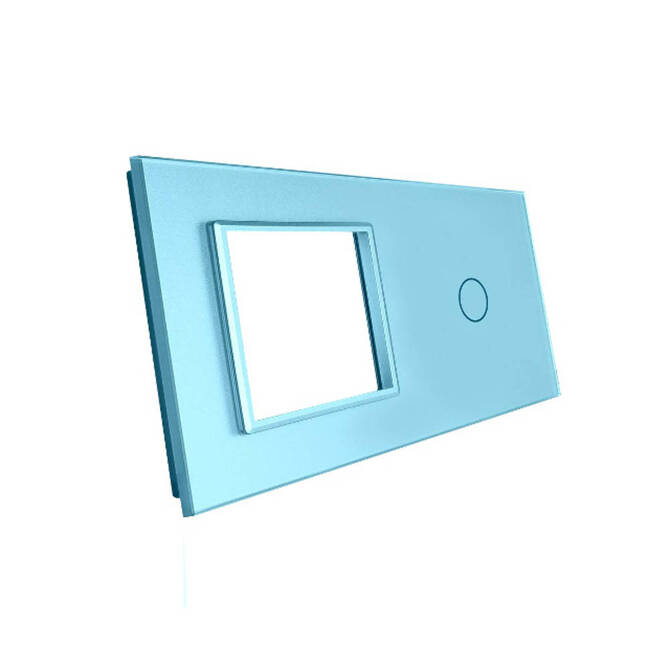 Podwójna niebieska ramka szklana z miejscem włącznika dotykowego (701G-69) LIVOLO