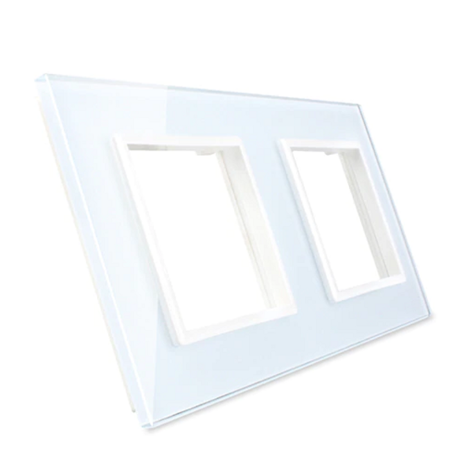 Podwójna ramka szklana w kolorze Białym (GPF-2-61) LIVOLO