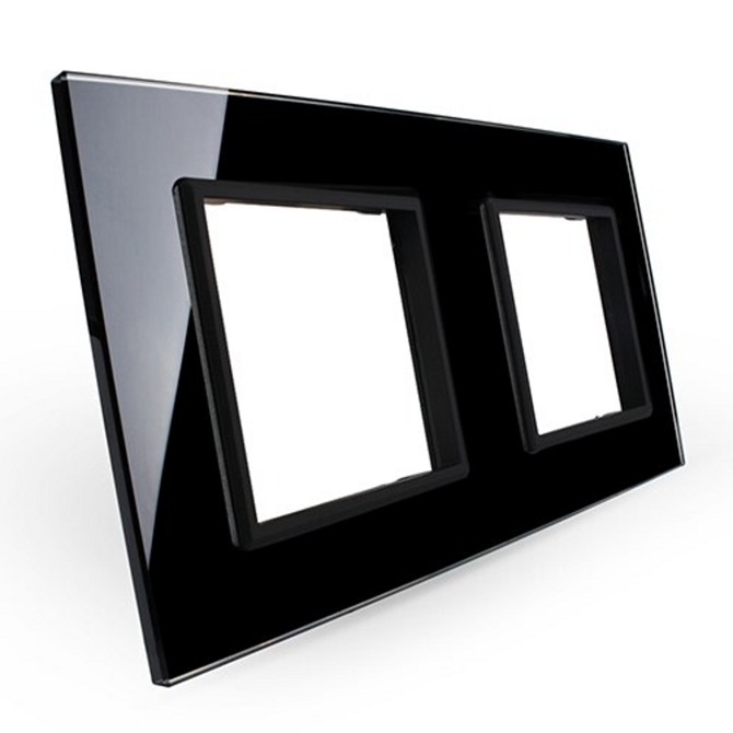 Podwójna ramka szklana w kolorze Czarnym (GPF-2-62) LIVOLO