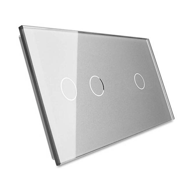 Podwójny panel szklany w kolorze Srebrnym (7012-64) LIVOLO