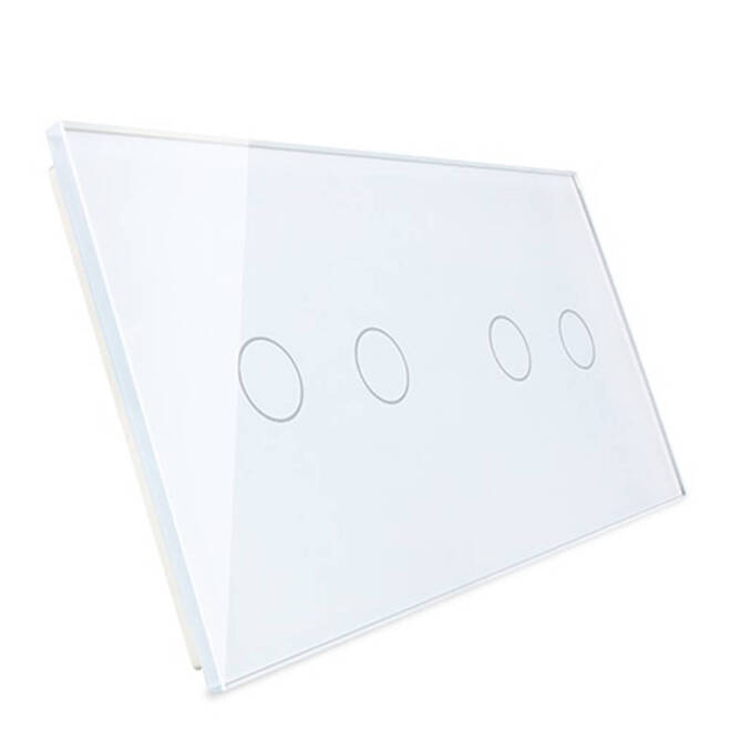 Podwójny panel szklany w kolorze białym (7022-61) LIVOLO