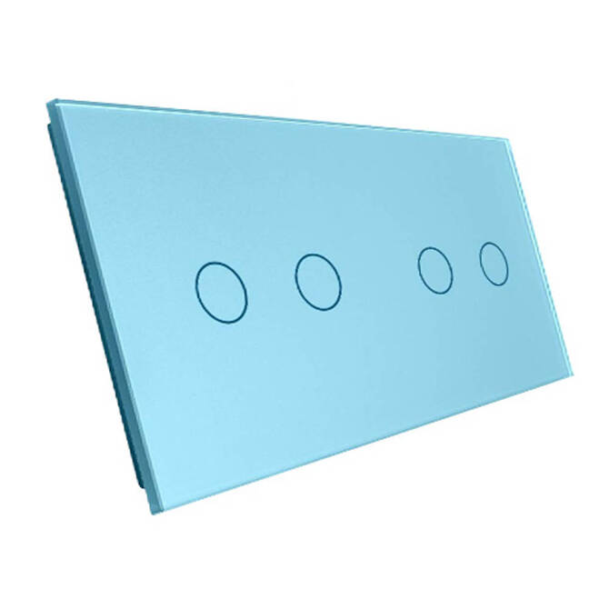 Podwójny panel szklany w kolorze niebieskim (7022-69) LIVOLO