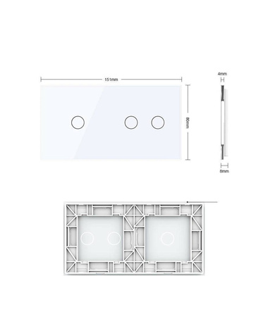 Podwójny panel szklany w kolorze różowym (7012-67) LIVOLO