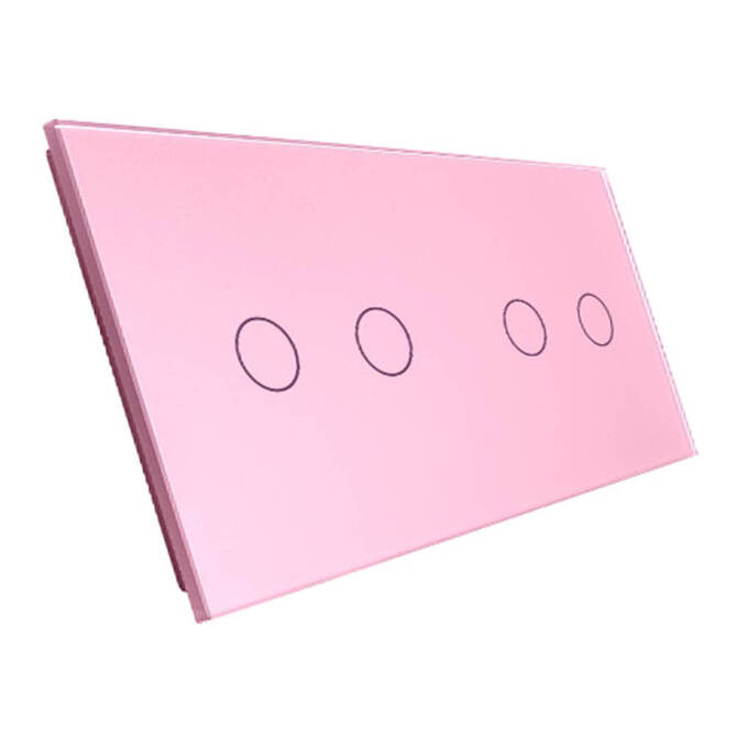 Podwójny panel szklany w kolorze różowym (7022-67) LIVOLO