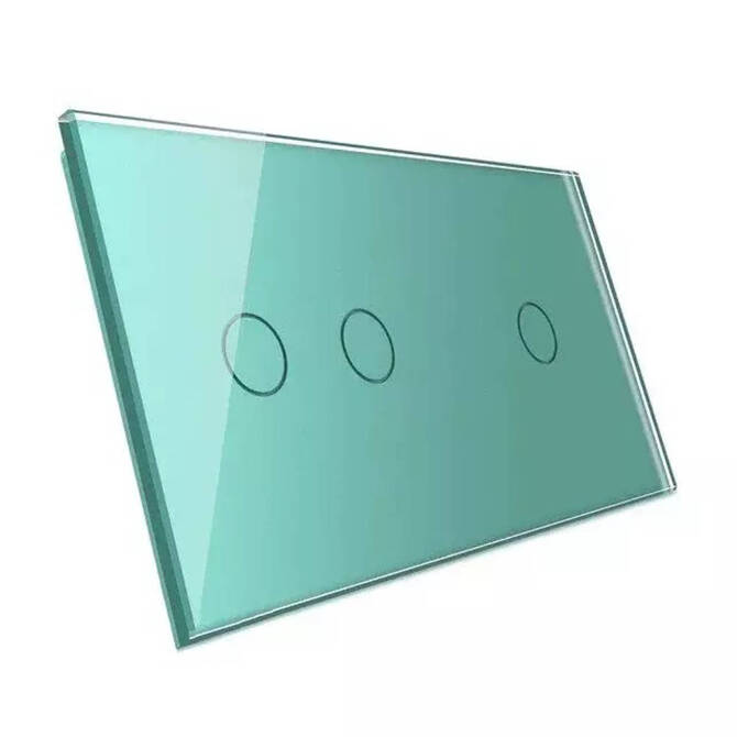 Podwójny panel szklany w kolorze zielonym (7012-68) LIVOLO