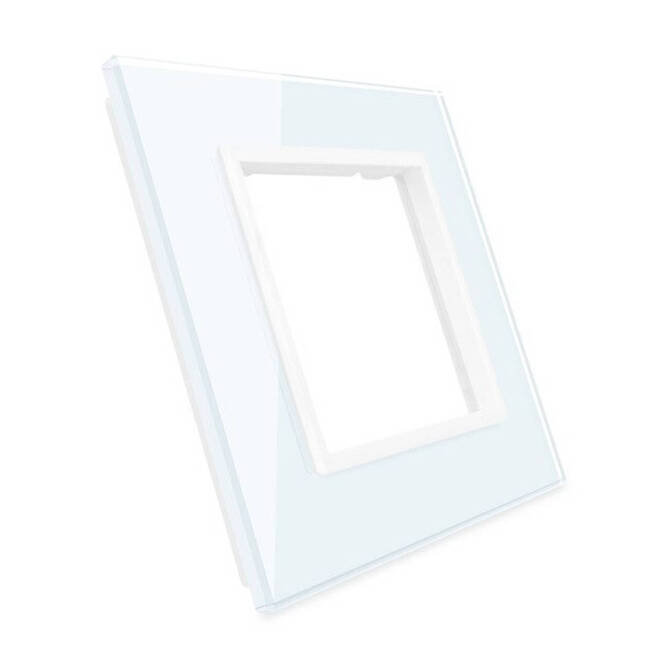 Pojedyncza ramka szklana w kolorze Białym (GPF-1-61) LIVOLO