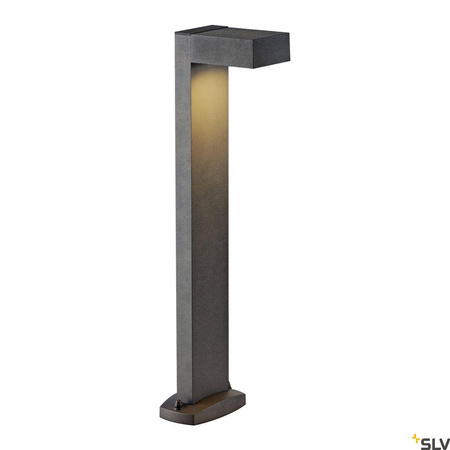 QUADRASYL 75, zewnętrzna lampa podłogowa, żarówka energooszczędna GX53, IP44, w kształcie prostopadłościaniu, antracytowa, dł./szer./wys. 19/22,5/75 cm, maks. 11 W (232295) - SLV