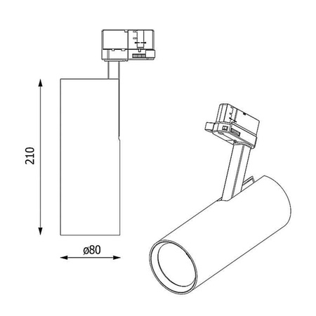 ROB 80 LED SLM PremiumColor High Efficiency, L13, projektor track, single current 25W/3000lm/24D/930, srebrny aluminiowy (mat struktura) RAL 9006 (TSL43/TL/L13/TdPCHE/700mA/101/24D/930) - Cleoni