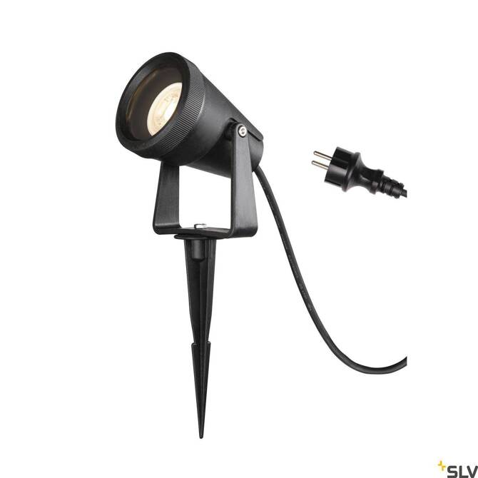 SAMRINA SP single QPAR51, zewnętrzna lampa naziemne na szpicy, czarna (1004757) - SLV