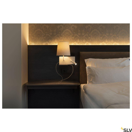 SOMNILA FLEX, lampa ścienna natynkowa LED indoor, 3000K, kolor biały, wersja lewa, ze złączem USB (1003459) - SLV