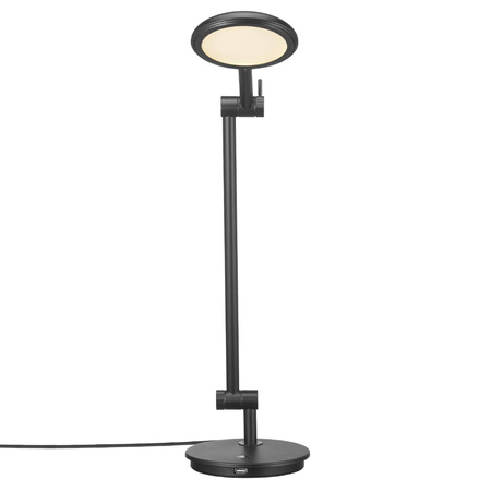 Ściemnialna lampa stołowa BEND Nordlux LED Metal Czarny z ładowaniem USB