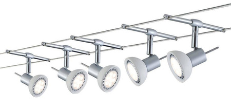 System linkowy Sheela max. 5x10W GU5,3 Chrom Mat/Opal 230/12V 60VA Metal/Szkło (PL94136) - PAULMANN