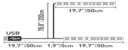 TAŚMA LED USB TV 2X50CM 6000K (EKZ583) - Eko-Light