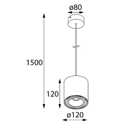 TITO B7 wisząca max. 1x13W, GU10, 230V, biały sygnałowy (mat struktura) RAL 9003 (T113B7117) - Cleoni