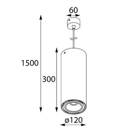 TITO R1 wisząca max. 1x13W, GU10, 230V, czarny głęboki (mat struktura) RAL 9005 (T113R1116) - Cleoni