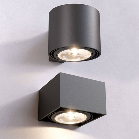 TUZ J1Kh AR111 kinkiet max. 1x60W, G53, 12V/AC, czarny głęboki (mat struktura) RAL 9005 (T019J1Kh116) - Cleoni