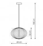 Treviso lampa wisząca mała czarna 3000K (LP-798/1P S3 BK) - Light Prestige