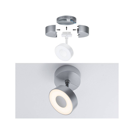 URail Single Spot-Base max50W Chrom matt 230V Kunststoff (PL96820) - PAULMANN