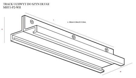Uchwyt do szyn DOBAC TRACK długi biały (MHT1-P2-WH) - Maxlight