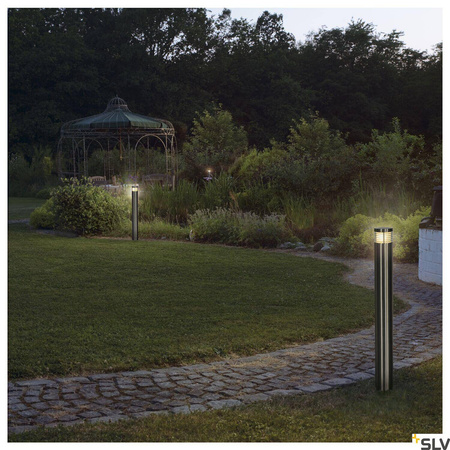 VAP SLIM 60, lampa podłogowa outdoor, TC-TSE, IP44, stal nierdzewna szczotkowana, Ø/W 10/60 cm, maks. 20W (230066) - SLV