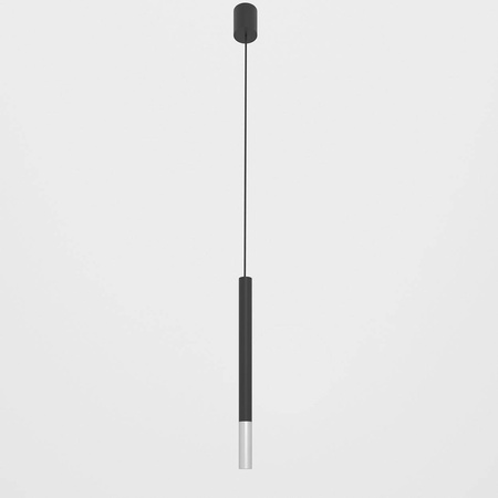 Wisząca lampa tuba NERON 600 (T174/TYL/963/116) - Cleoni czarno srebrna