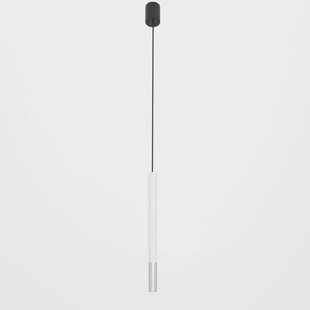 Wisząca lampa tuba NERON 600 (T174/TYL/963/117) - Cleoni biało srebrna