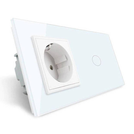 Włącznik dotykowy ZIGBEE z gniazdem elektrycznym biały (VL-C701GZ-61) LIVOLO