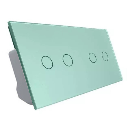 Włącznik dotykowy podwójny + podwójny ZIGBEE z podwójnym panelem szklanym w kolorze zielonym 2 + 2 (VL-C7022Z-68) LIVOLO